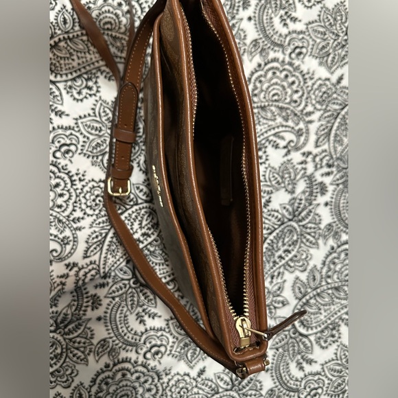 Coach Signature File Crossbody Bag Brown Canvas Leather Trim - Picture 8 of 11